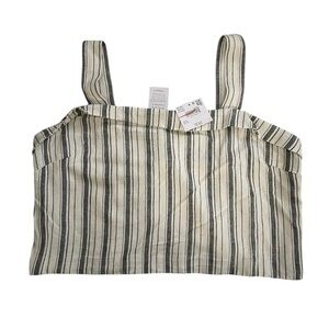 NWT American Eagle Gray/White Striped Sleeveless Top